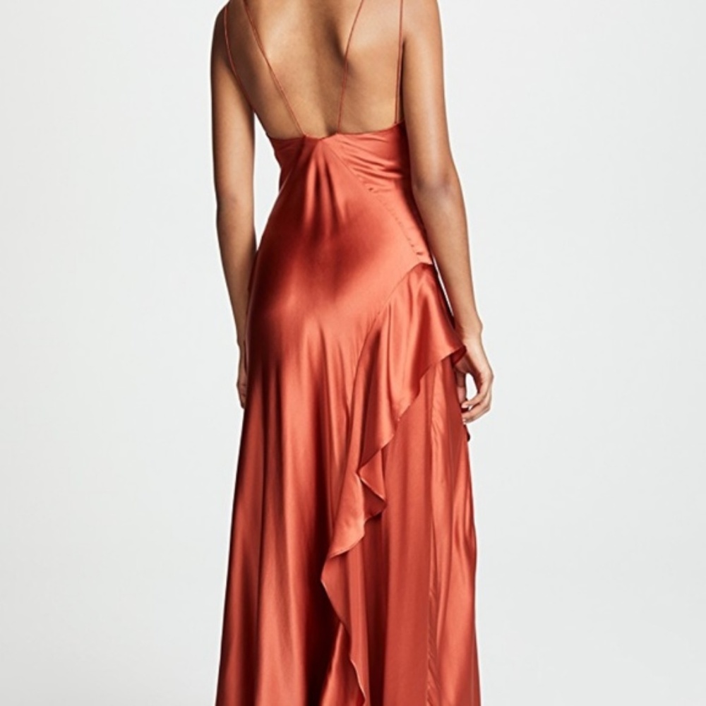 NICHOLAS Rust Tie Silk Maxi Dress